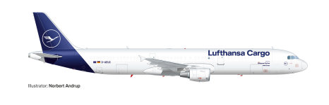 Herpa 572439 - 1:200 - Lufthansa Cargo A321P2F Hello Europe